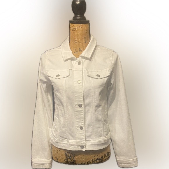 Cat & Jack Evil Eye Sz Youth XL 14/16 White Girls Denim Jacket - Picture 2 of 7